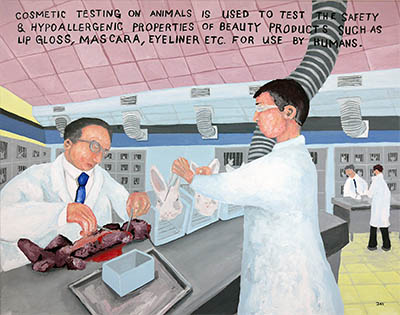 Bad Painting 112  testing on animals by Jay Rehsteiner