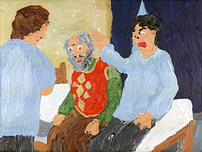 Bad Painting 342 by Jay Rechsteiner, gay man being mistreated in care home