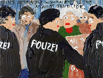 Bad Painting 347 by Jay Rechsteiner / Iris Hefets protesting against genocide in gaza
