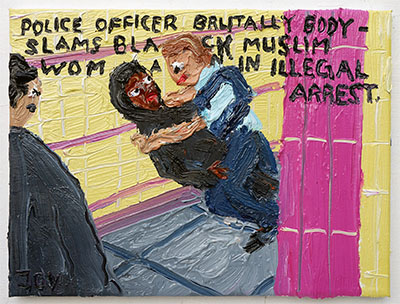 Bad Painting 431 illegal arrest body-slammed police officer philadelphie by Jay Rechsteiner