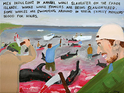 Bad Painting 82 by Jay Rechsteiner - whale slaughter on the Faroe Islands